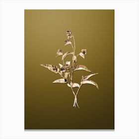 Gold Botanical Blue Spiderwort on Dune Yellow Canvas Print