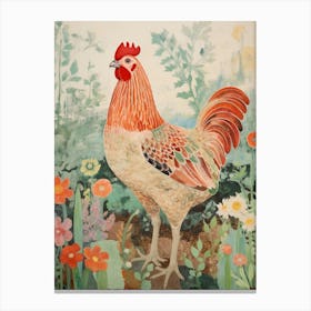Chicken 1 Detailed Bird Painting Canvas Print