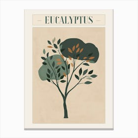 Eucalyptus Tree Minimal Japandi Illustration 1 Poster Canvas Print