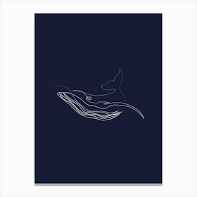 Whale - Line Art Series Canvas Print