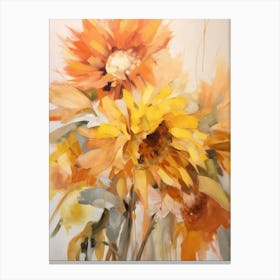 Fall Flower Painting Sunflower 2 Canvas Print