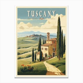 Tuscany Vintage Travel Poster Canvas Print