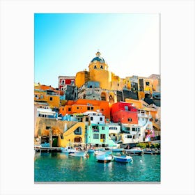 The Vibrant Colors Of The Town Of Procida, Italy Canvas Print