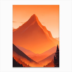 Misty Mountains Vertical Composition In Orange Tone 79 Canvas Print