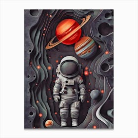 Astronaut In Space Canvas Print