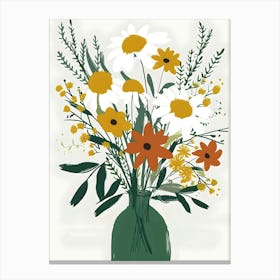 Daisies In A Vase 5 Canvas Print