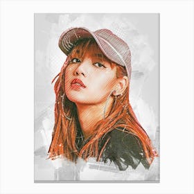 Lisa Black Pink Canvas Print