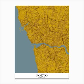 Porto Yellow Blue Canvas Print