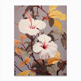 Hibiscus 4 Flower Painting Canvas Print