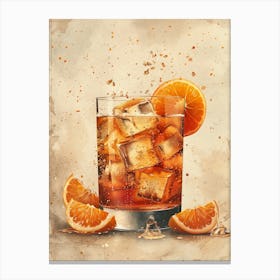 Iced Tea With Orange Slices Canvas Print