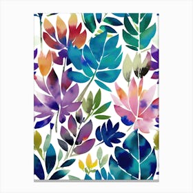 Watercolor Leaves Canvas Print