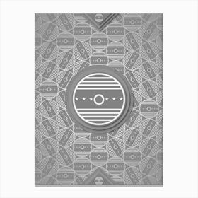 Geometric Glyph Sigil with Hex Array Pattern in Gray n.0248 Canvas Print