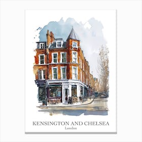 Kensington And Chelsea London Borough   Street Watercolour 1 Poster Canvas Print