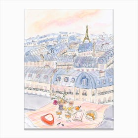 Parisian Rooftop Picnic Canvas Print