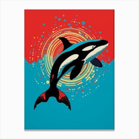 Dotty Orca Whale 3 Canvas Print