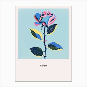 Rose 2 Square Flower Illustration Poster Canvas Print