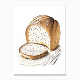Spelt Sourdough Bread Bakery Product Quentin Blake Illustration Canvas Print