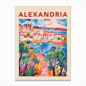 Alexandria Egypt 3 Fauvist Travel Poster Canvas Print