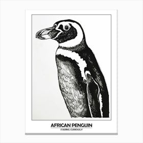 Penguin Staring Curiously Poster Canvas Print