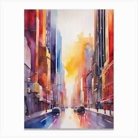 New York City Watercolor Painting 1 Canvas Print