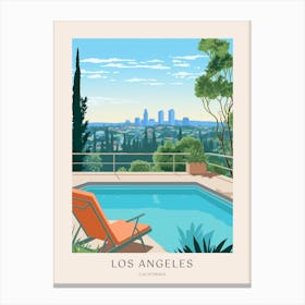 La, California 4 Midcentury Modern Pool Poster Canvas Print