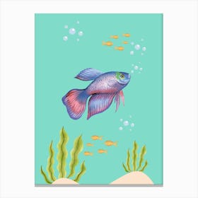 Watercolor Betta Fish Canvas Print