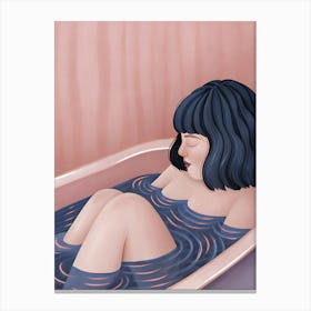 Bathing Girl - Woman in Bath Canvas Print