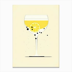 Mid Century Modern French 75 Martini Floral Infusion Cocktail 3 Canvas Print