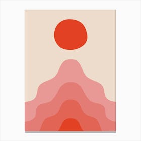 Open Your Mind Red Gradient Playful Wavy Canvas Print