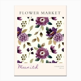 Flower Market Munich Canvas Print