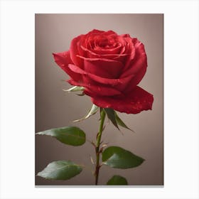 Single Red Rose Canvas Print