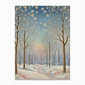 Winter Snowfall In The Woods Canvas Print