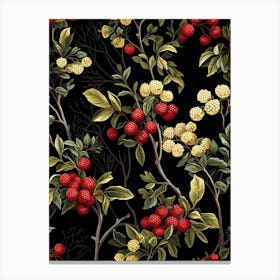 Winterberry 4 William Morris Style Winter Florals Canvas Print