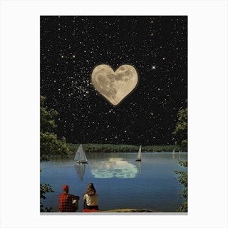 Love Is In The Space Canvas Print