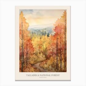 Autumn Forest Landscape Talladega National Forest Poster Canvas Print