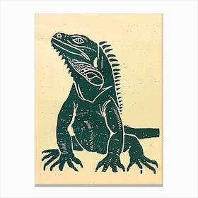 Iguana Bold Block 10 Canvas Print