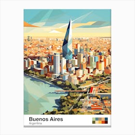 Buenos Aires, Argentina, Geometric Illustration 1 Poster Canvas Print