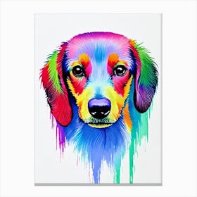 Dachshund Rainbow Oil Painting dog Canvas Print