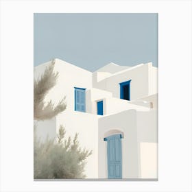 White Houses In Greece Canvas Print