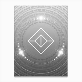 Geometric Glyph in White and Silver with Sparkle Array n.0036 Canvas Print