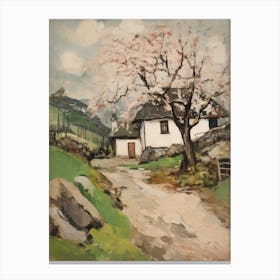 Cottage In The Countryside Painting 2 Canvas Print