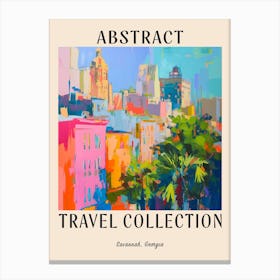 Abstract Travel Collection Poster Savannah Georgia 3 Canvas Print