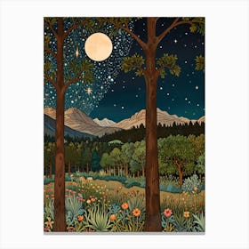 William Morris Moonlight In The Woods 101 Canvas Print