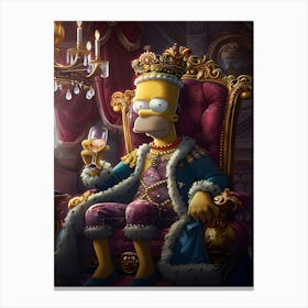 Vintage Simpsons Baroque Canvas Print