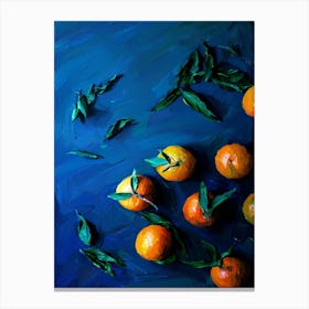 Oranges On Blue Canvas Print