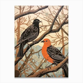 Art Nouveau Birds Poster Pigeon 2 Canvas Print