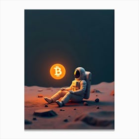 Bitcoin On The Moon 4 Canvas Print