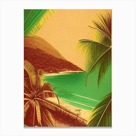 Grenada Green Vintage Sketch Tropical Destination Canvas Print