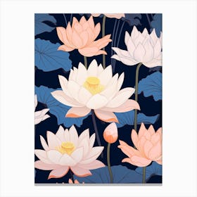 Moonlight Water Lilies Canvas Print