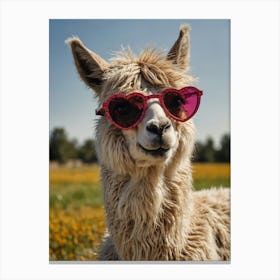 Llama In Sunglasses 4 Canvas Print